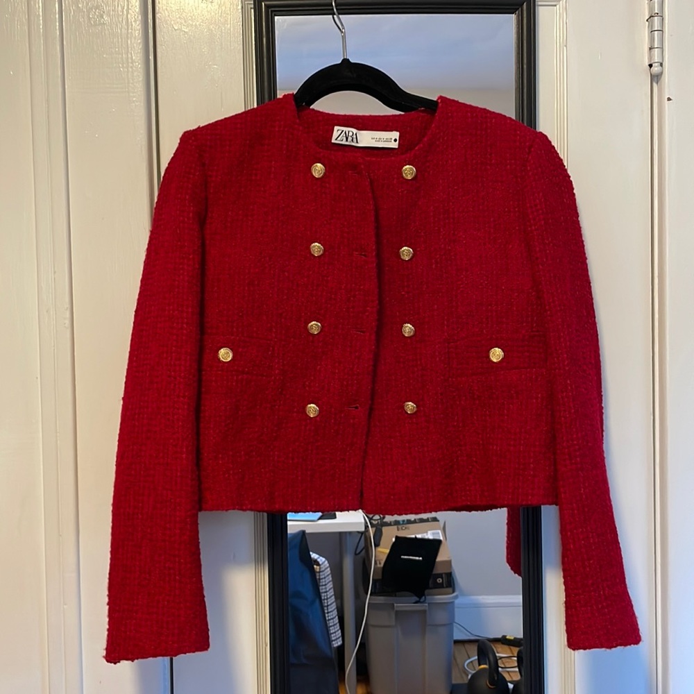 Zara textured blazer - cropped